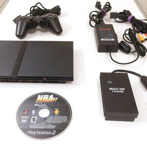 Sony PlayStation 2 Slim PS2 Console System Bundle w/Extras SCPH-77001 Tested